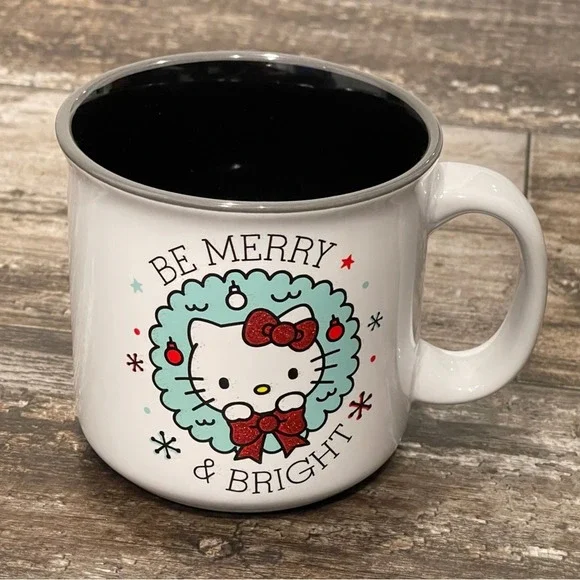 Sanrio Hello Kitty "Be Merry and Bright" Ceramic Camper Mug NEW - Picture 7 of 8
